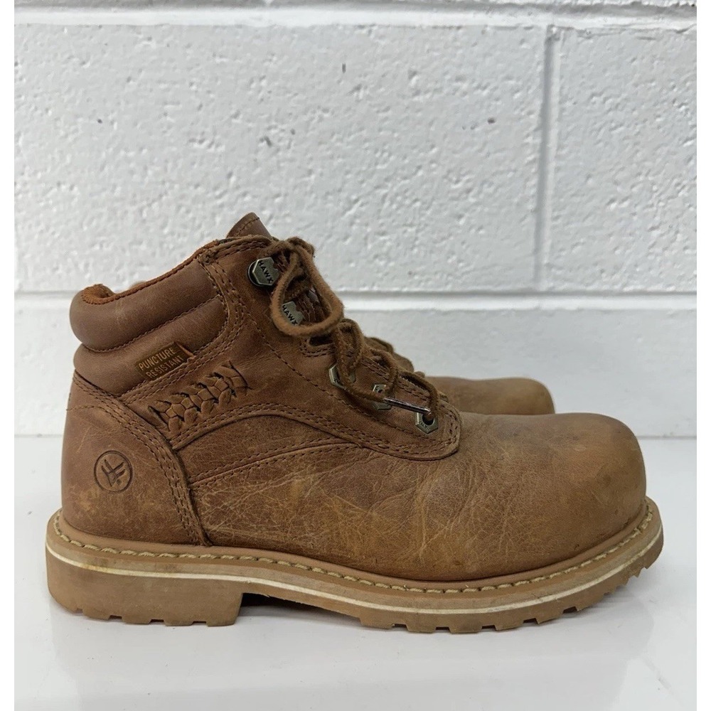 HAWX Lace‎ Up Women's Work Boots Composite Hard Toe / Size 7.5 B